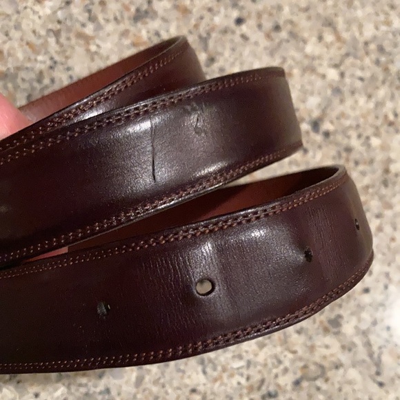 Coach 3752 Mens Dress Belt 42 Dark Brown Calfskin Leather Nickel Brass Buckle - Picture 6 of 7